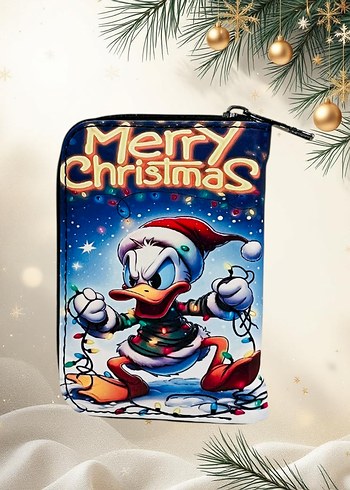 Yılbaşı temalı dufy duck baskılı çocuk cüzdan - Görsel 2