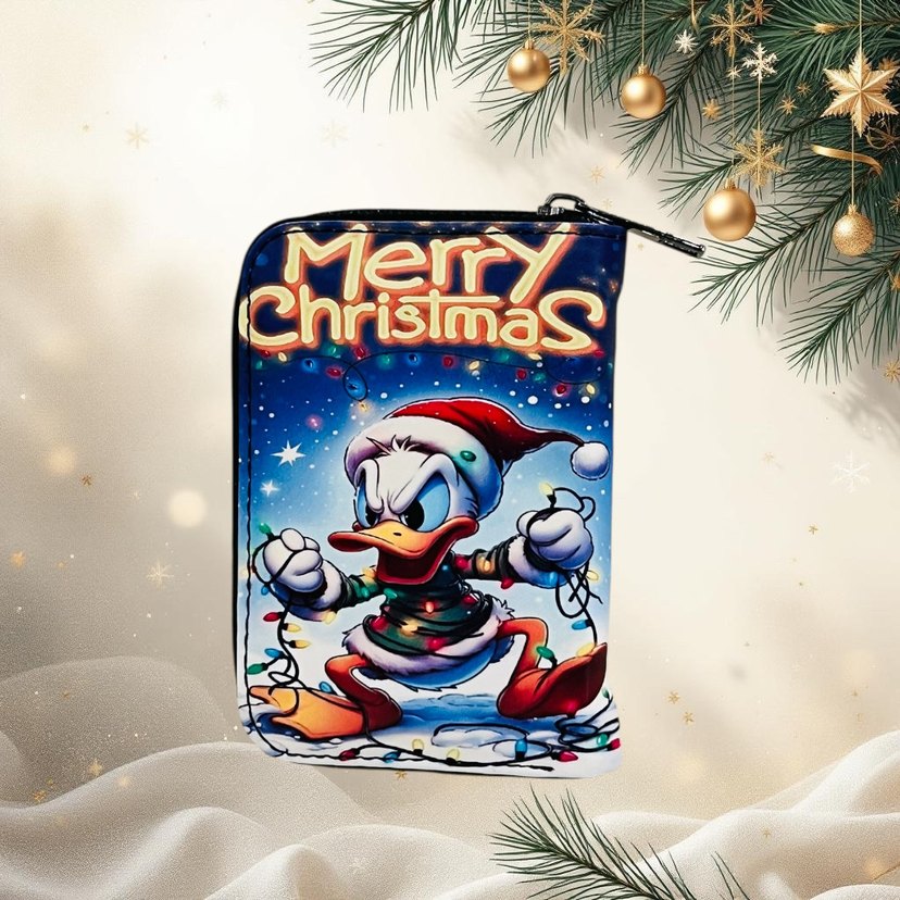 Yılbaşı temalı dufy duck baskılı çocuk cüzdan - Görsel 2