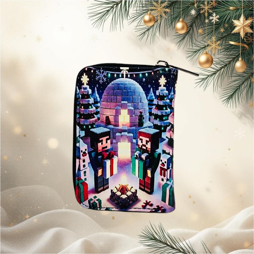 Yılbaşı temalı Minecraft baskılı çocuk cüzdan - Görsel 2