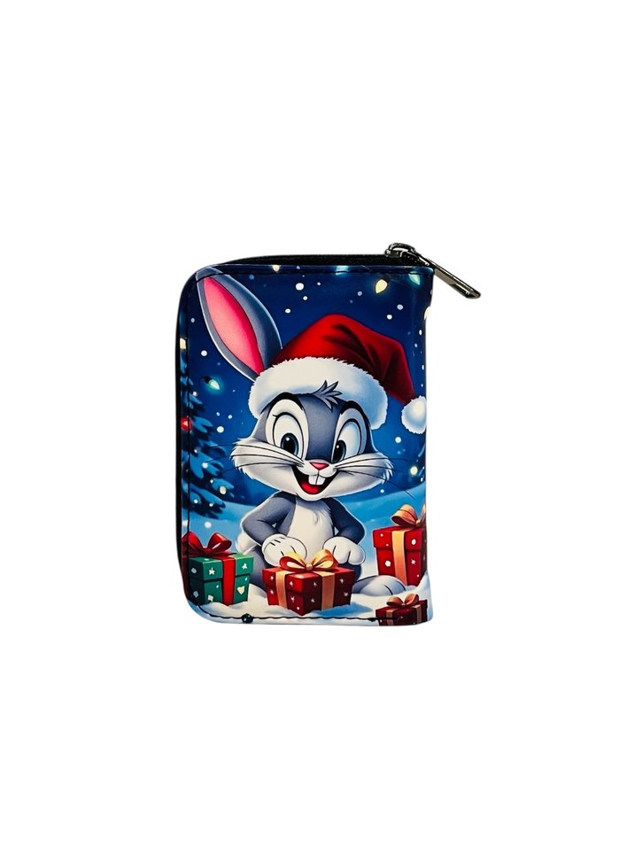 Yılbaşı temalı sevimli tavşan baskılı çocuk cüzdan - Görsel 4