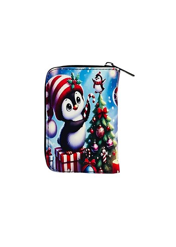 Yılbaşı temalı penguen baskılı çocuk cüzdanı - Görsel 4