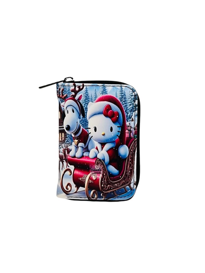 Yılbaşı temalı hello kity baskılı çocuk cüzdanı - Görsel 3