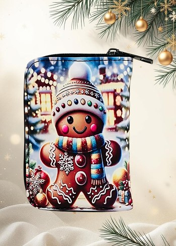 Yılbaşı temalı kurabiye adam baskılı cüzdan - Görsel 2