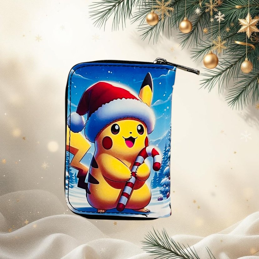 Yılbaşı temalı Pikachu baskılı çocuk cüzdan - Görsel 2