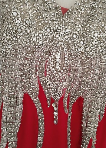 Kırmızı Uzun Abiye Elbise kalitenin adı Tarık Etiz urunu - Görsel 4