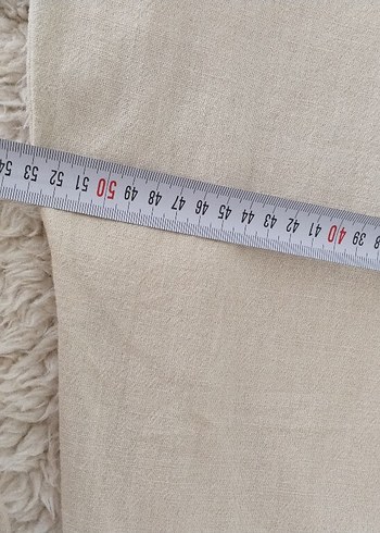 Bej Keten Midi V Yakalı Askılı Elbise - Görsel 6