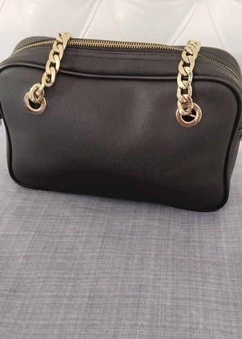 Zincir Detaylı Siyah Deri Kadın Çanta - Görsel 4