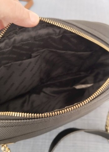 Zincir Detaylı Siyah Deri Kadın Çanta - Görsel 7