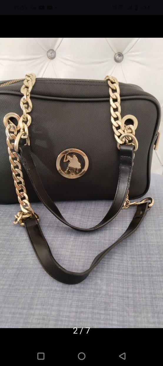 Zincir Detaylı Siyah Deri Kadın Çanta - Görsel 2