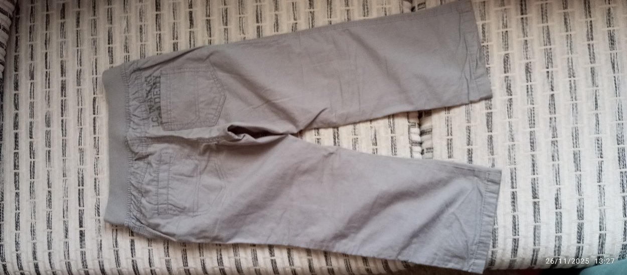 Gri Keten Salaş Çocuk Pantolon - Görsel 2