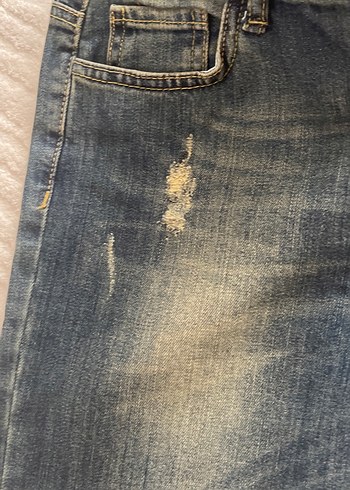 38 Beden BATİK Bel Detaylı Geniş Paça Kot Pantolon