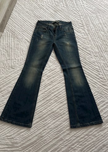 BATİK Bel Detaylı Geniş Paça Kot Pantolon