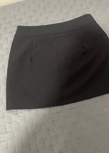 Düğmeli Siyah Mini Etek - Görsel 3