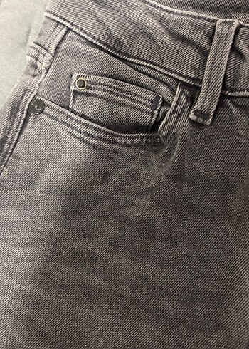 Gri Kadın Kot Pantolon - Orta Bel Dar Kesim - Görsel 5