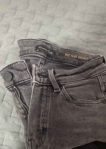 Gri Kadın Kot Pantolon - Orta Bel Dar Kesim - Görsel 3