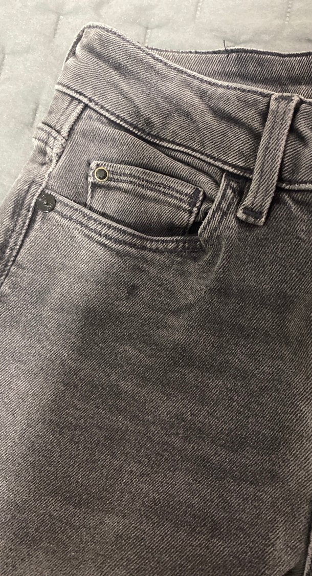 Gri Kadın Kot Pantolon - Orta Bel Dar Kesim - Görsel 5