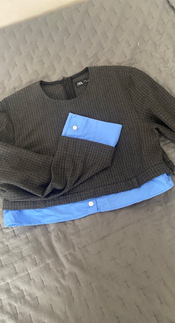 Gri Düğmeli Hamile Triko Üst - Görsel 2