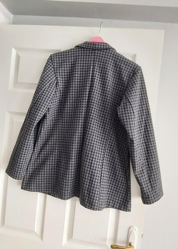 Diğer Düğmeli Gri Midi Kadın Blazer Ceket