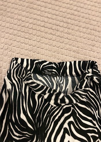 Kahverengi Zebra Desenli Uzun Midi Etek - Görsel 3