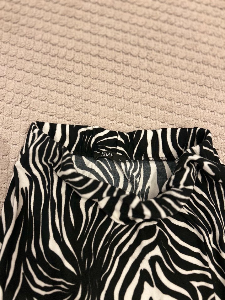 Kahverengi Zebra Desenli Uzun Midi Etek - Görsel 3