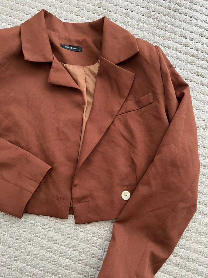 Crop blazer ceket - Görsel 2