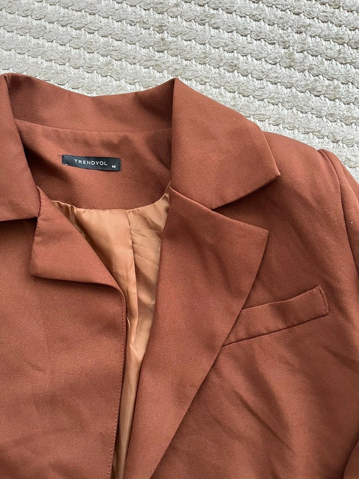 Crop blazer ceket - Görsel 3