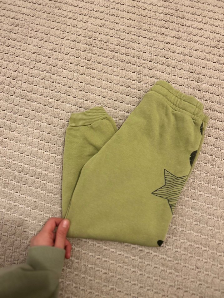 Erkek Çocuk haki Baskılı Bol Kesim Eşofman - Görsel 3