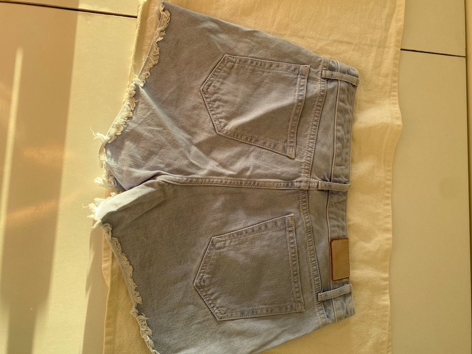 Boncuk İşlemeli mavi Kadın Mini Denim Şort - Görsel 3