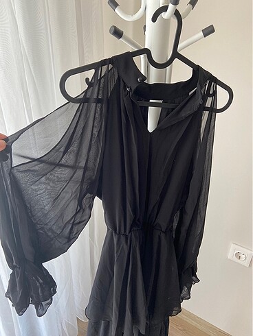 Zara Şifon belden büzgülü şık elbise