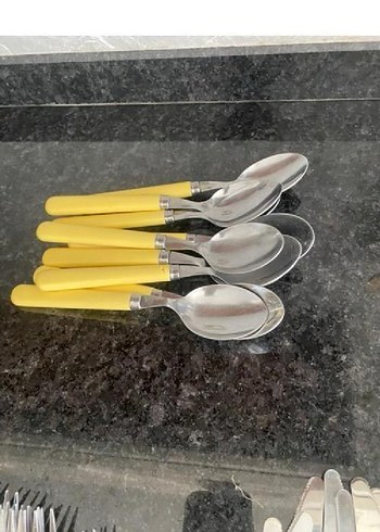 Beden Sarı Saplı Çatal Kaşık Bıçak Seti