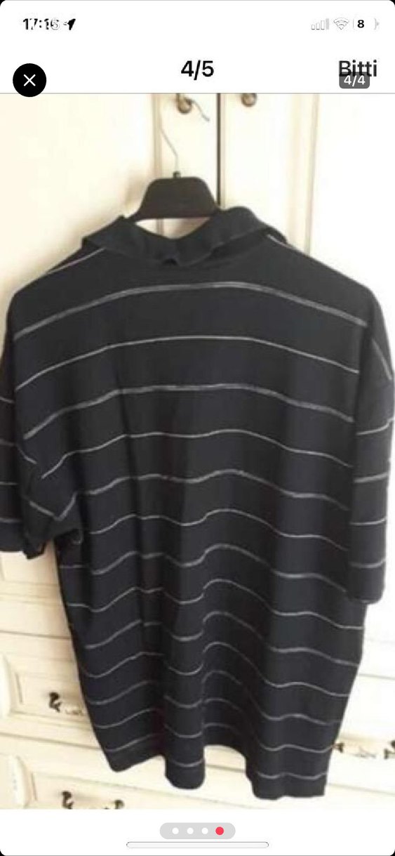 Lacivert Çizgili Polo Tişört - Görsel 3