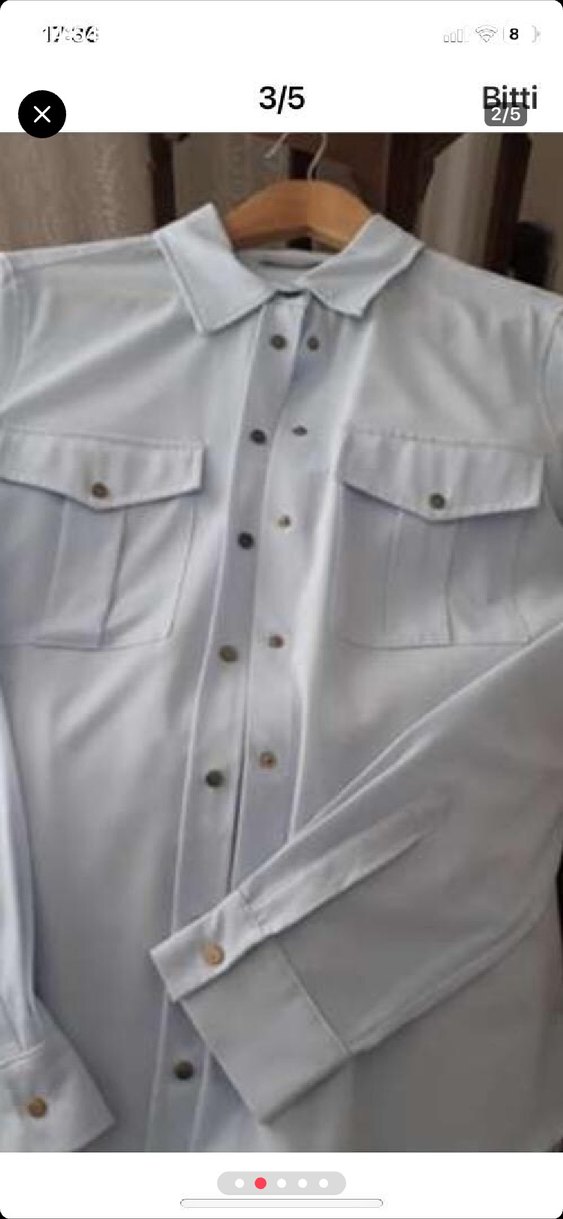 Düğmeli, Uzun Kollu Kadın Gömlek - Görsel 5