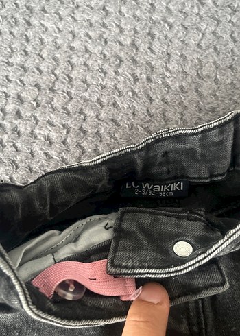 Düğmeli Gri Kız Kot Etek - Görsel 3