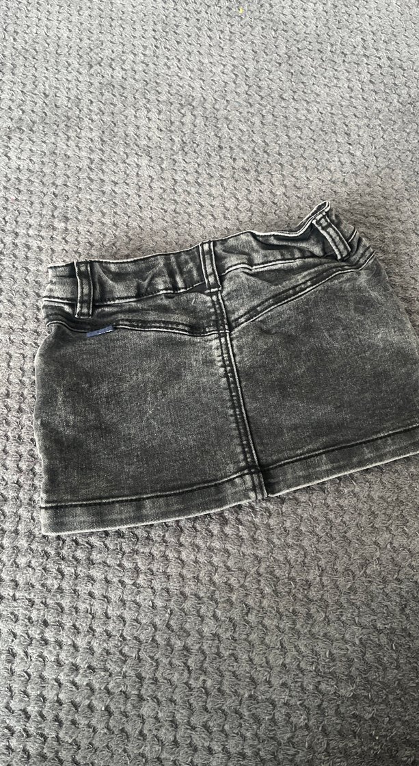 Düğmeli Gri Kız Kot Etek - Görsel 2