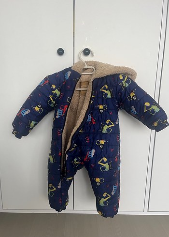 Renkli Baskılı erkek bebek mont astronot tulum - Görsel 3