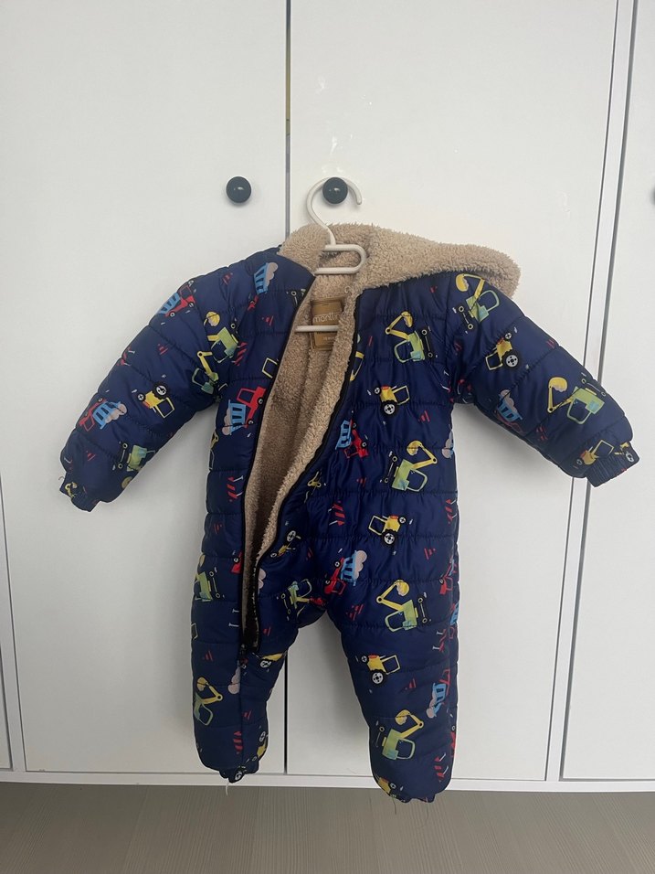 Renkli Baskılı erkek bebek mont astronot tulum - Görsel 3