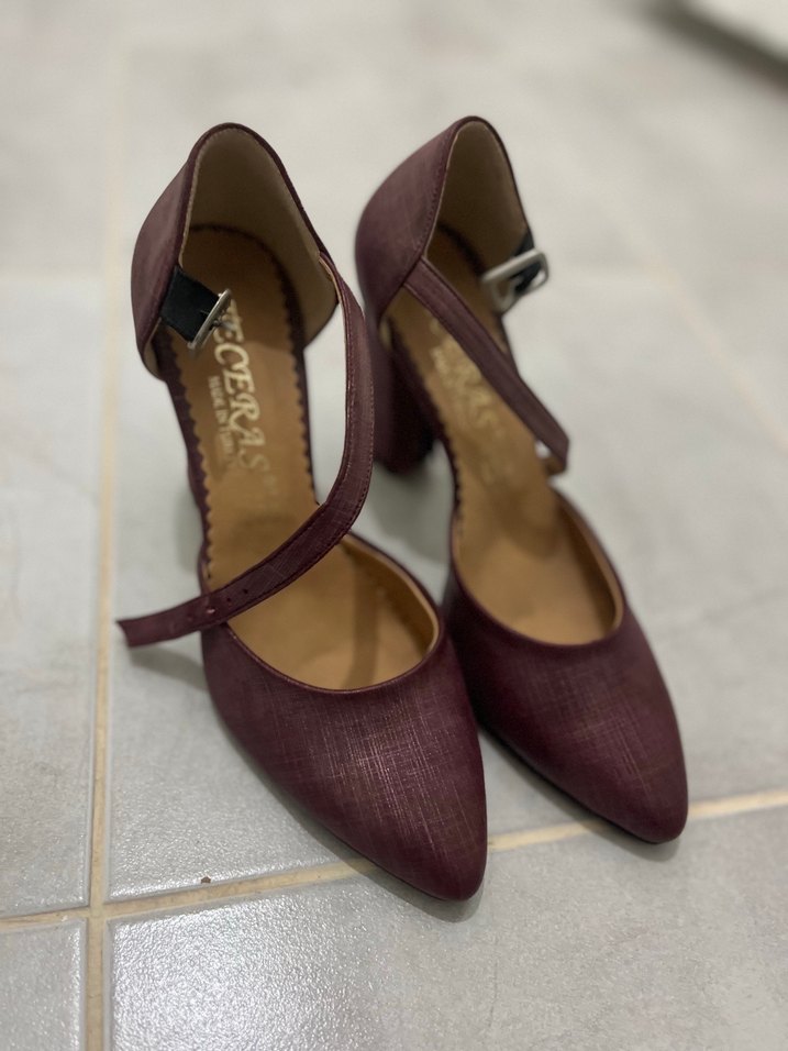 Bordo Kadın Klasik Topuklu Ayakkabı - Görsel 2