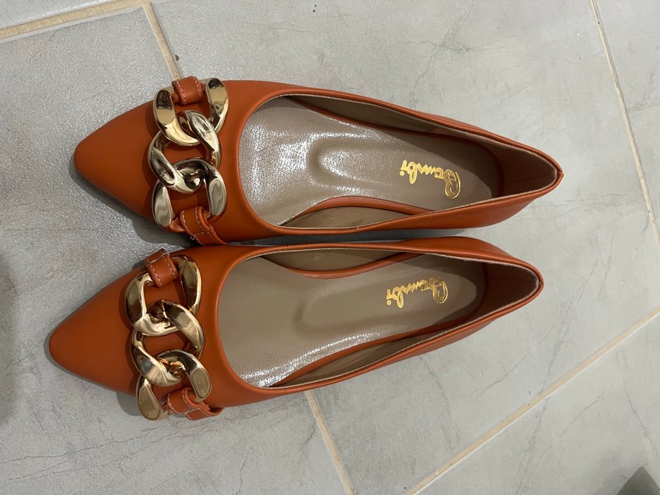 Zincir Detaylı turuncu Kadın Babet - Görsel 2