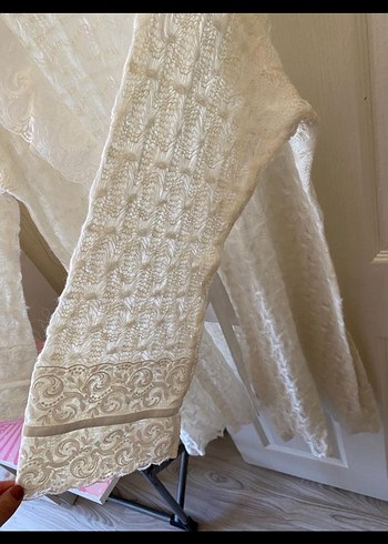 Nakışlı Bohem Beyaz Midi Kadın Elbise - Görsel 4