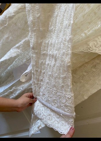 Nakışlı Bohem Beyaz Midi Kadın Elbise - Görsel 5