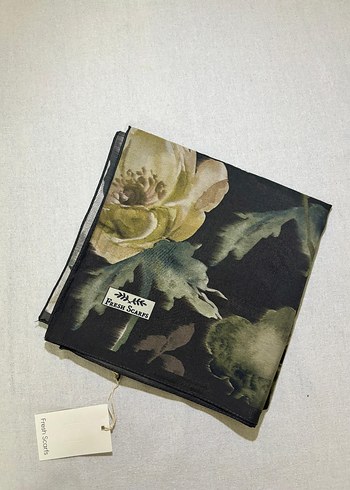 Soft Garden Desenli Pamuk İpek Eşarp - Fresh Scarf