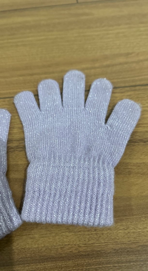 Kız Çocuk Gri Örgü Eldiven - Görsel 2
