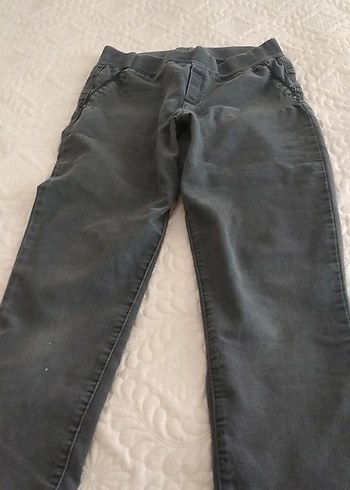 Gri Düğmeli Kız Denim Pantolon