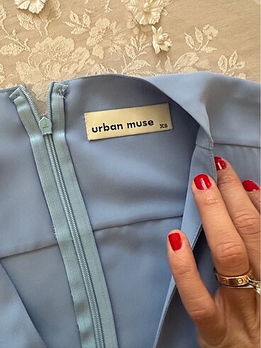 xs Beden mavi Renk Urban muse şık elbise