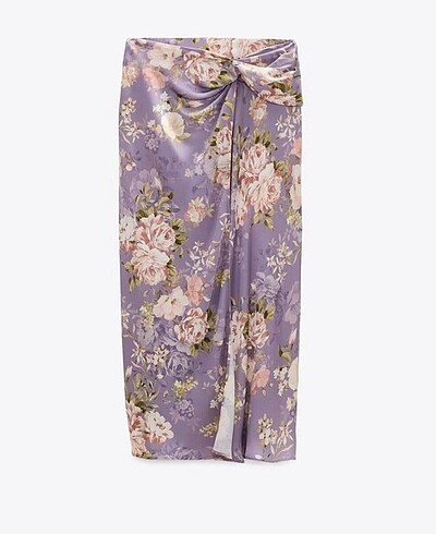 Zara midi boy saten etek