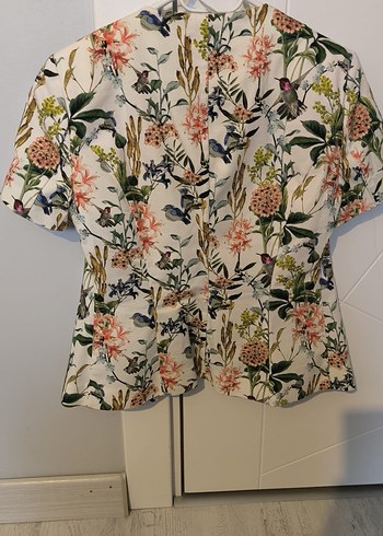 Desenli Kısa Kollu Mini Kadın ceket - Görsel 2