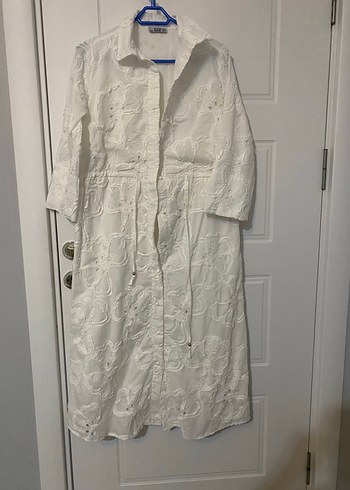 Beyaz Pamuklu Bohem Kadın elbise - Görsel 9