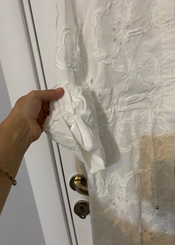 Beyaz Pamuklu Bohem Kadın elbise - Görsel 7