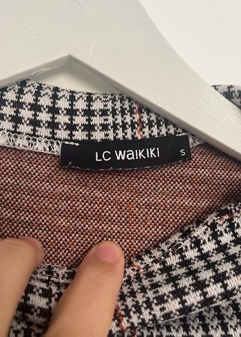 Boğazlı Gri Ekose Kadın Triko Elbise - Görsel 3