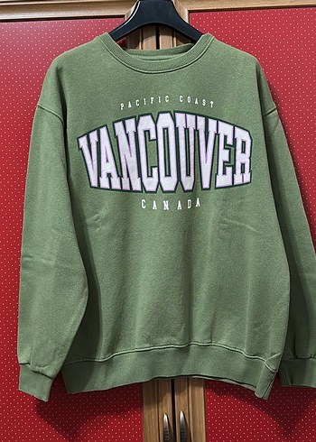 Yeşil Baskılı Kadın Sweatshirt